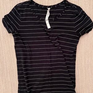 Lululemon Black and White striped shirt